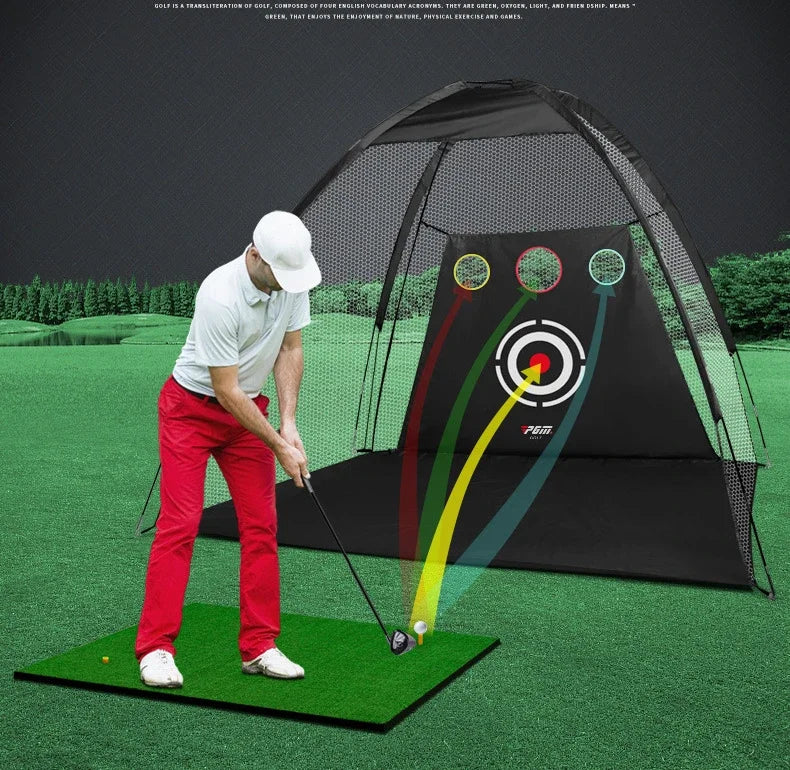 PGM Golf Practice Net with Cutting Rod Hitting Cage Indoor Golf Equipment LXW013