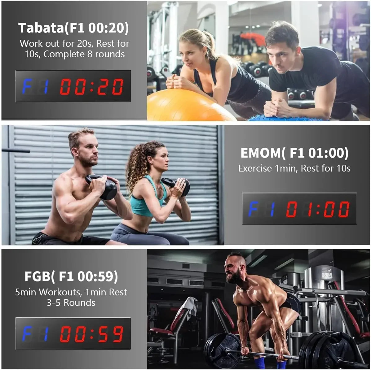 Temporizador de Intervalos LED Digital con Control Remoto – Reloj de Cuenta Regresiva y Cronómetro para Gimnasio