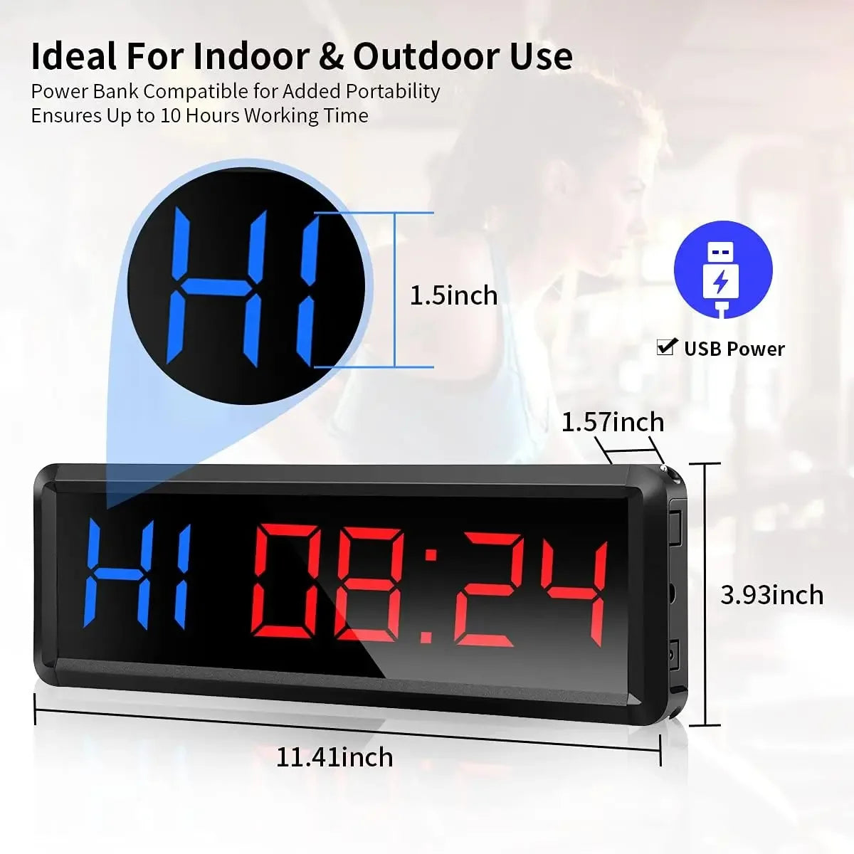 Temporizador de Intervalos LED Digital con Control Remoto – Reloj de Cuenta Regresiva y Cronómetro para Gimnasio