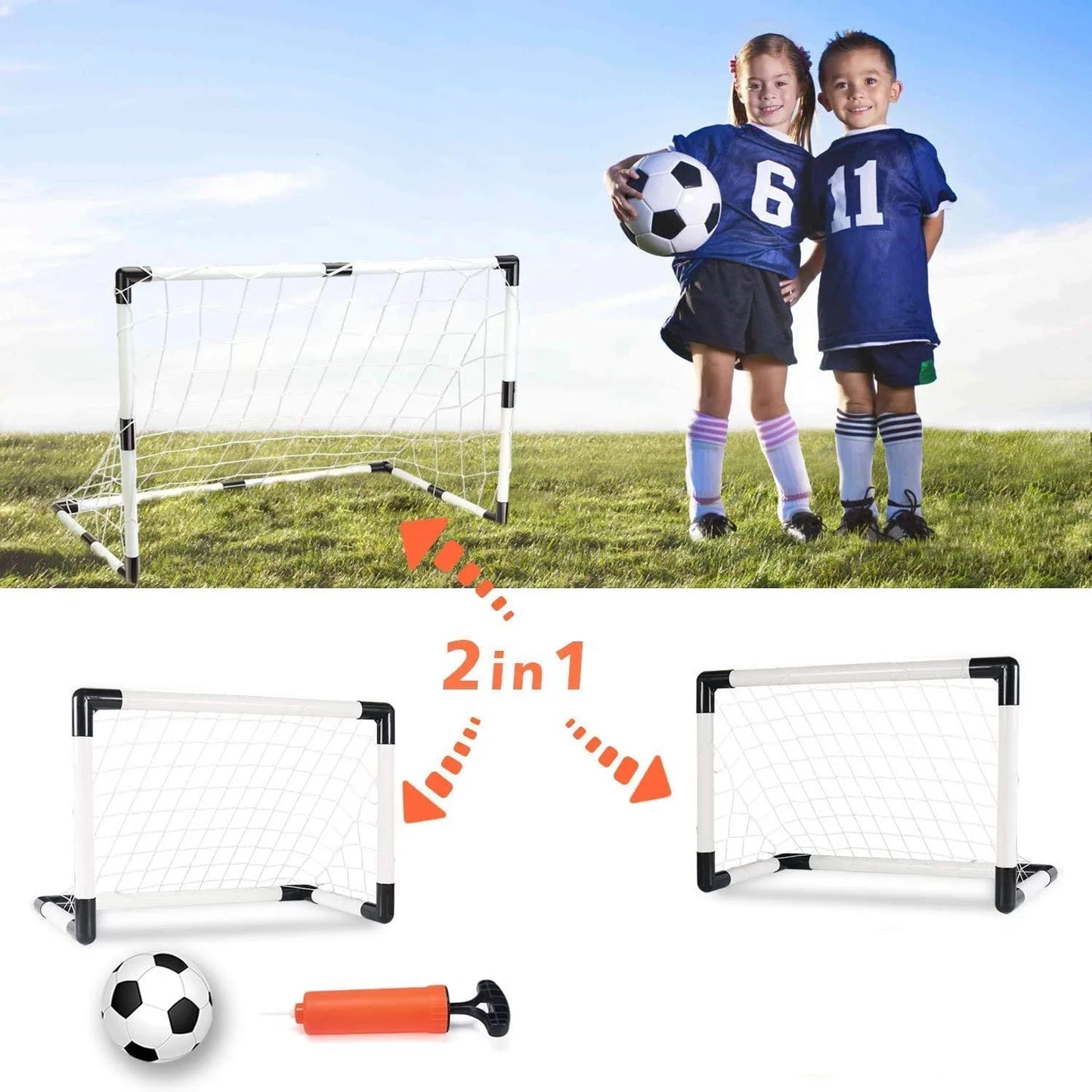 Arco de Fútbol Plegable para Niños - Juego para Interior y Exterior