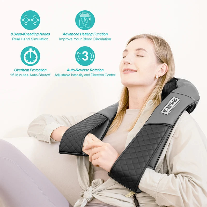 Masajeador Eléctrico de Cuello Medcursor MDMP200 – Alivio del Dolor con Calor