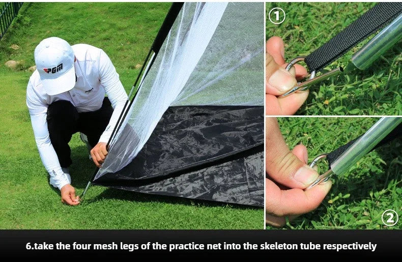 PGM Golf Practice Net with Cutting Rod Hitting Cage Indoor Golf Equipment LXW013