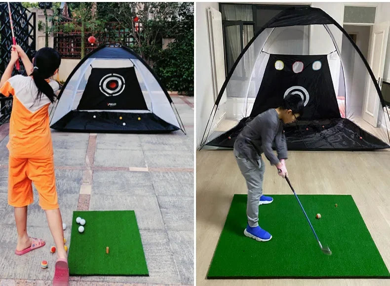 PGM Golf Practice Net with Cutting Rod Hitting Cage Indoor Golf Equipment LXW013