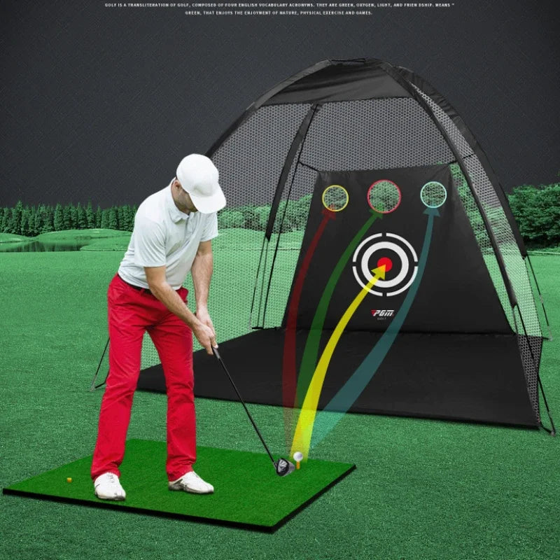 PGM Golf Practice Net with Cutting Rod Hitting Cage Indoor Golf Equipment LXW013