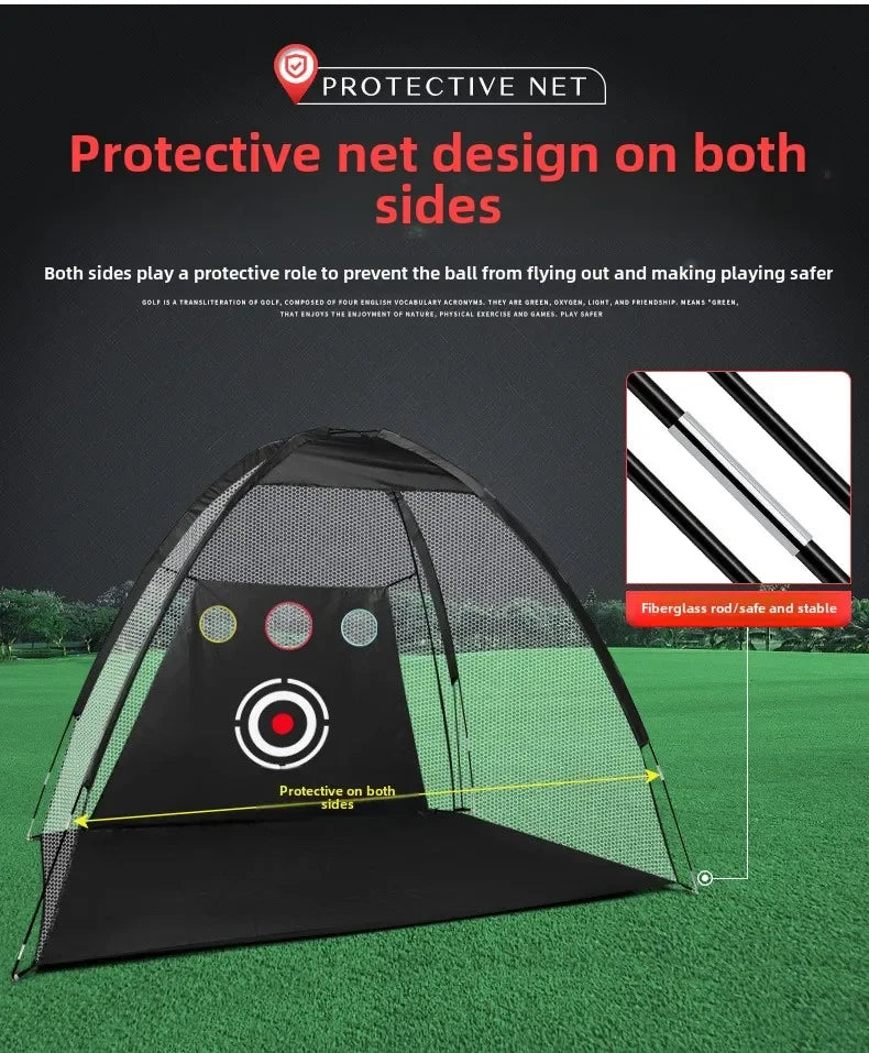 PGM Golf Practice Net with Cutting Rod Hitting Cage Indoor Golf Equipment LXW013