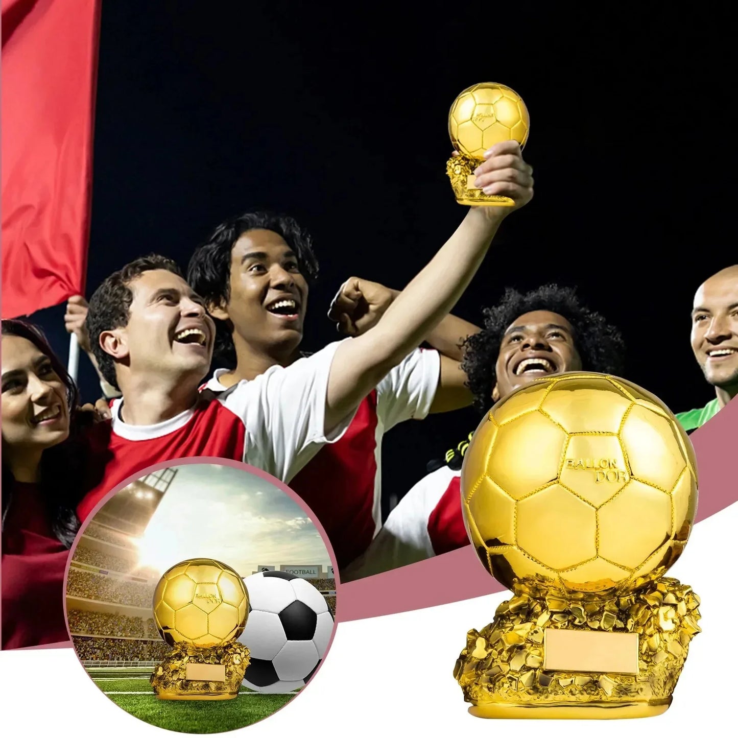 Ballon d'Or Replica Trophy - Soccer Award