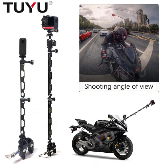 Aluminum Selfie Stick for Motorbike and Bicycle with Adjustable Mount