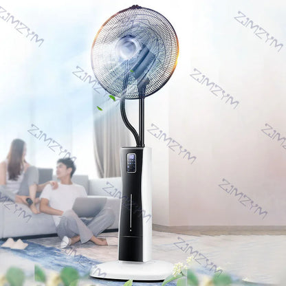 16-Inch Water Mist Cooling Fan with Remote Control - 3 Speeds, 12H Timer