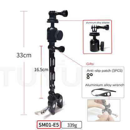 Aluminum Selfie Stick for Motorbike and Bicycle with Adjustable Mount