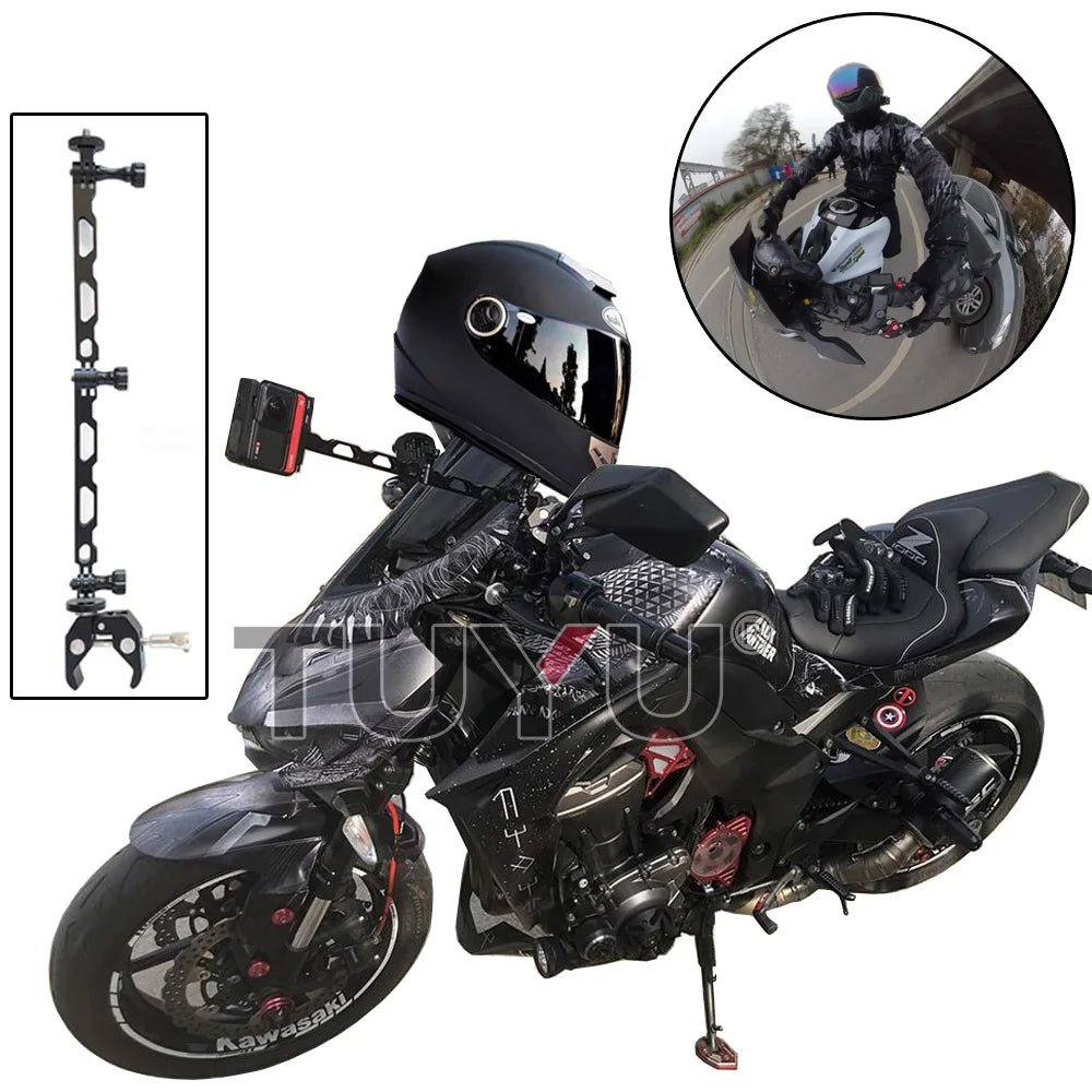 Aluminum Selfie Stick for Motorbike and Bicycle with Adjustable Mount