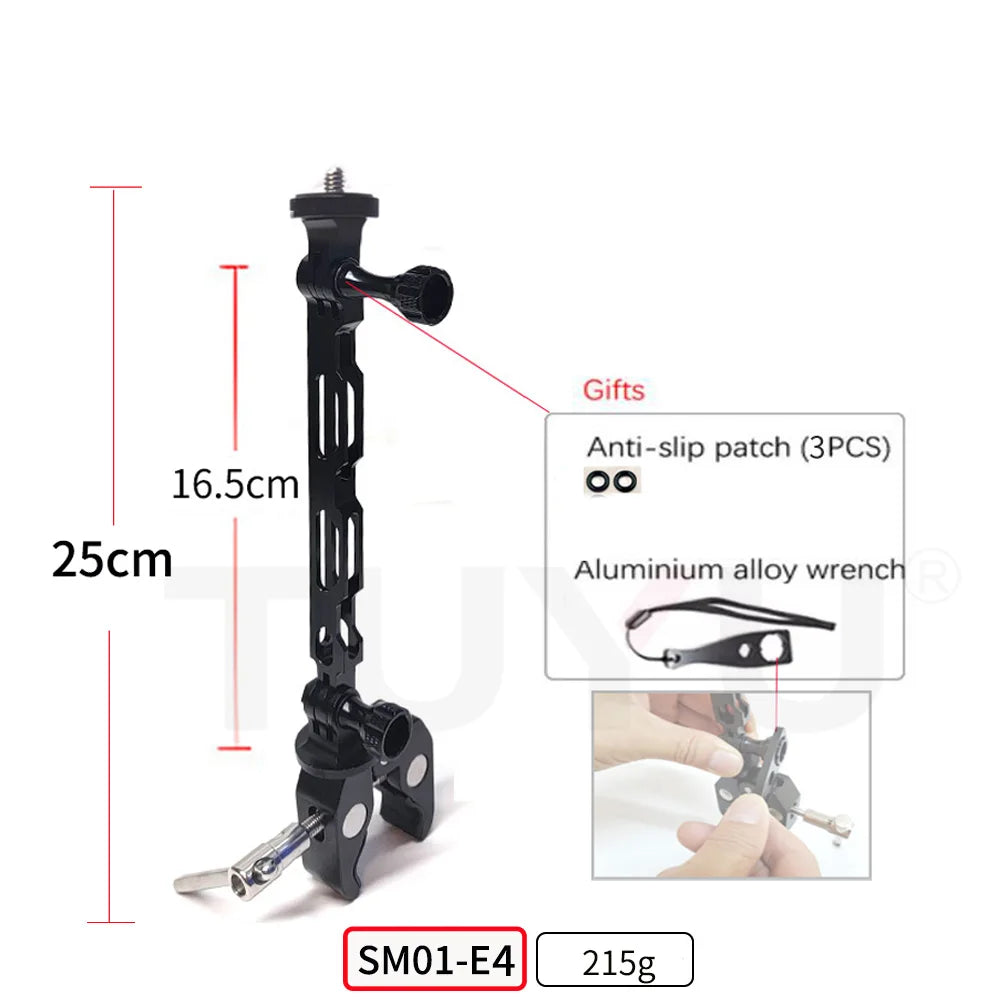 Aluminum Selfie Stick for Motorbike and Bicycle with Adjustable Mount