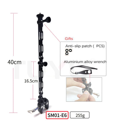 Aluminum Selfie Stick for Motorbike and Bicycle with Adjustable Mount