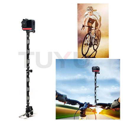 Aluminum Selfie Stick for Motorbike and Bicycle with Adjustable Mount