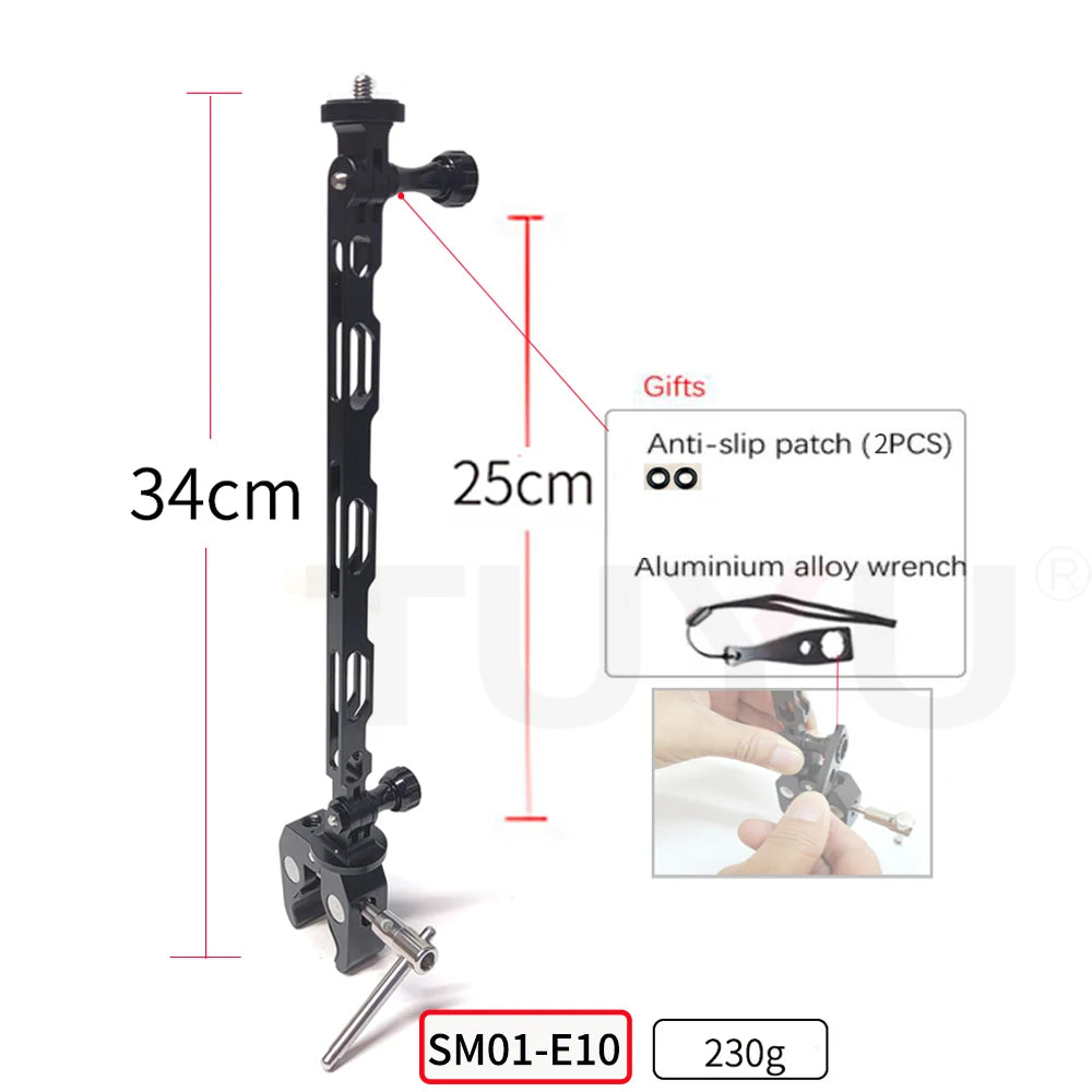 Aluminum Selfie Stick for Motorbike and Bicycle with Adjustable Mount