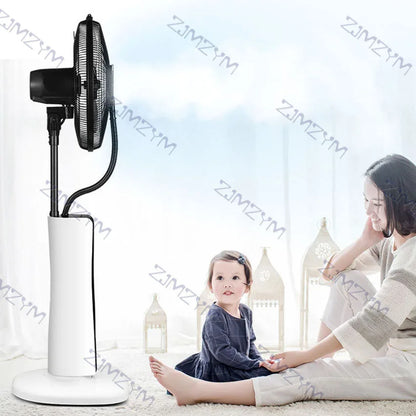 16-Inch Water Mist Cooling Fan with Remote Control - 3 Speeds, 12H Timer