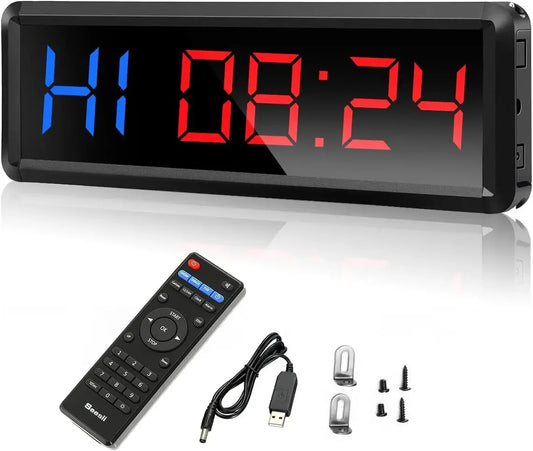 Temporizador de Intervalos LED Digital con Control Remoto – Reloj de Cuenta Regresiva y Cronómetro para Gimnasio