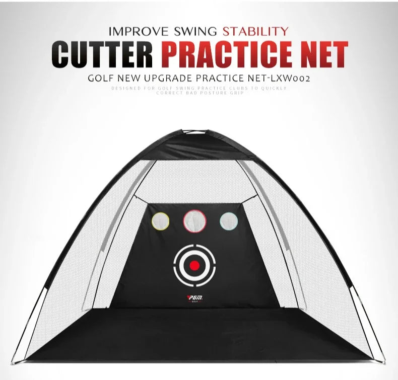 PGM Golf Practice Net with Cutting Rod Hitting Cage Indoor Golf Equipment LXW013